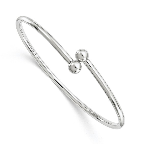 Sterling Silver Flexible w/6.0mm Threaded Ball Bangle