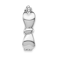 Sterling Silver Rhodium-plated 10 X 24mm Bow Pearl Shortener view 2