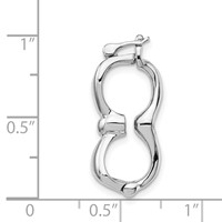 Sterling Silver Rhodium-plated 10 X 24mm Bow Pearl Shortener view 3