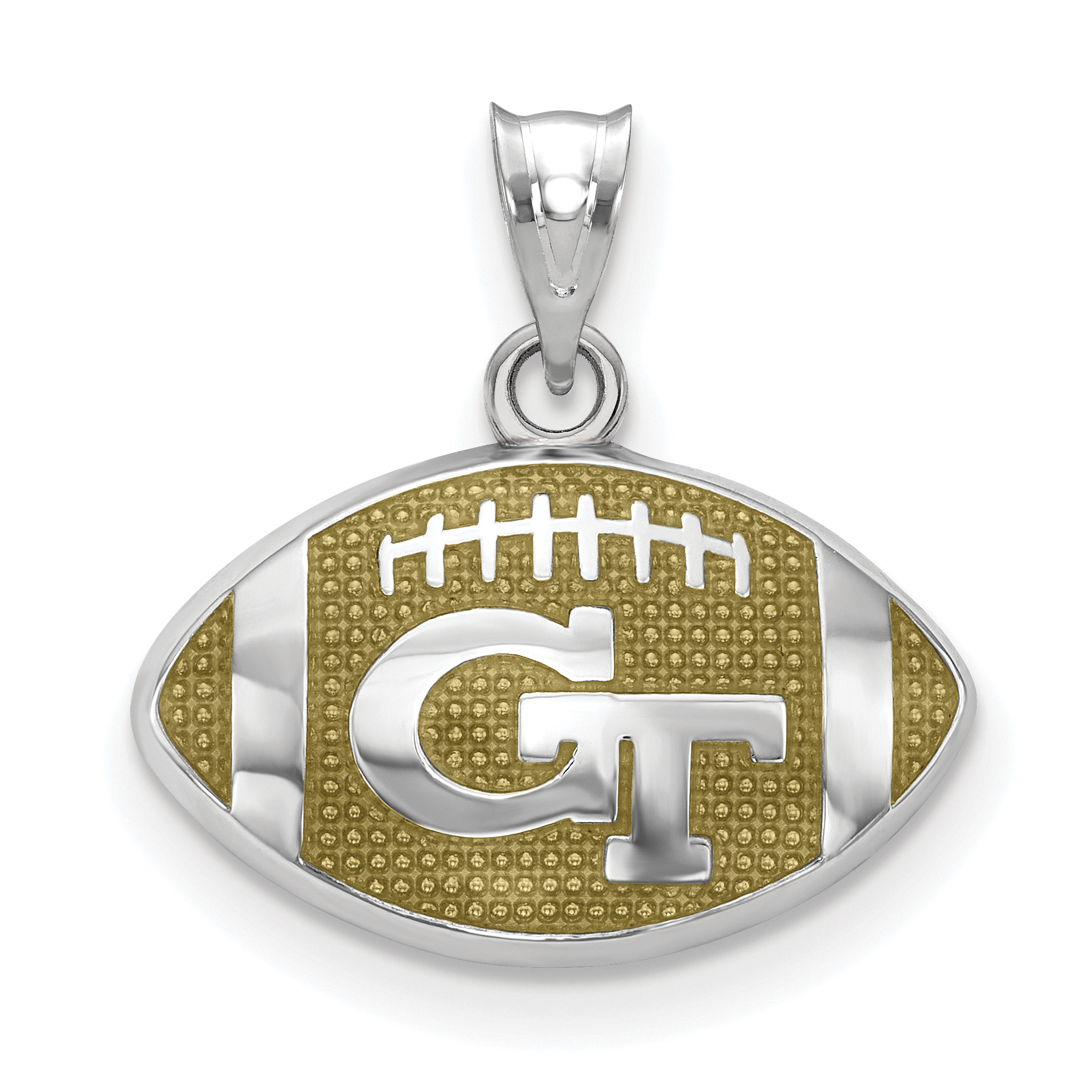 Collegiate Georgia Institute of Technology Sterling Silver LogoArt Georgia Institute of Technology Large Pendant