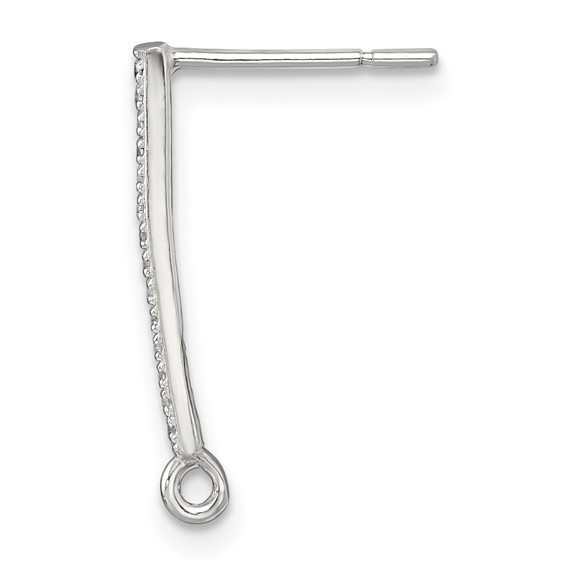 Sterling Silver Dangle w/ CZ Earring Component