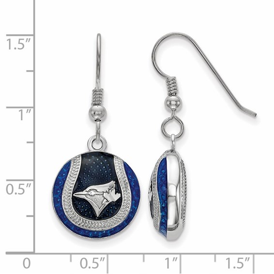 SS/Rh-p Major League Baseball LogoArt Toronto Blue Jays Dangle Earrings
