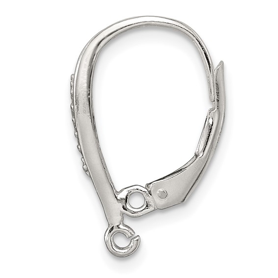 Sterling Silver with CZ Leverback Dangle Earring Component