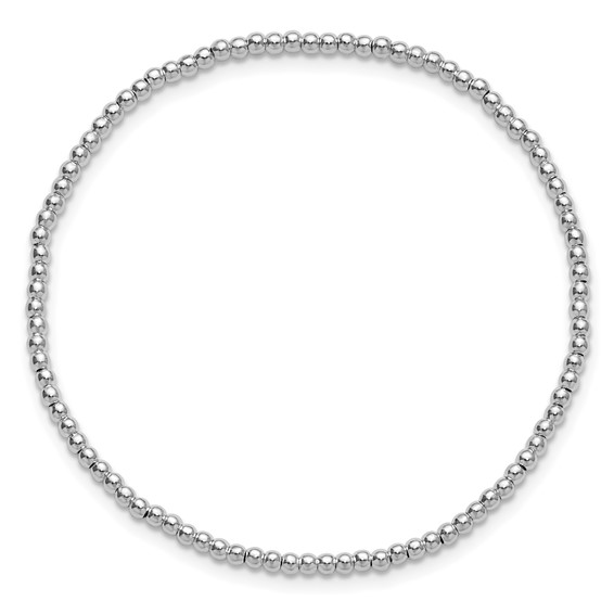 Sterling Silver 6.5in 2.00mm Beaded Stretch Bracelet