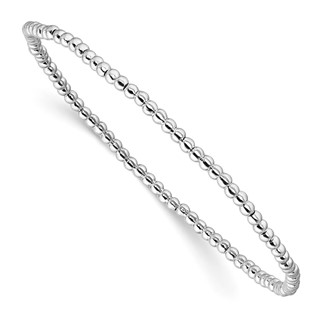 Sterling Silver 6.5in 2.00mm Beaded Stretch Bracelet