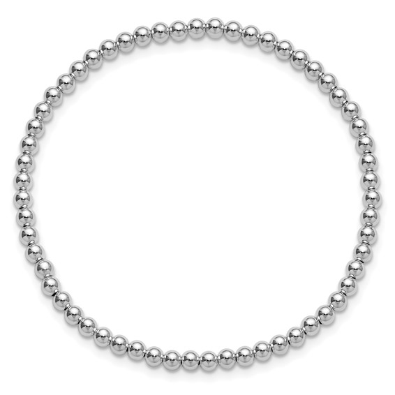 Sterling Silver 6.5in 3.00mm Beaded Stretch Bracelet