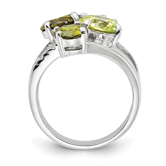 Sterling Silver Polished Multicolor CZ Ring