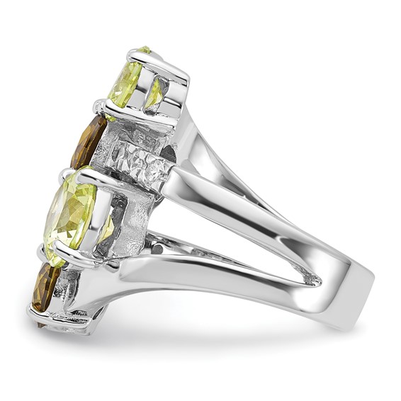 Sterling Silver Polished Multicolor CZ Ring