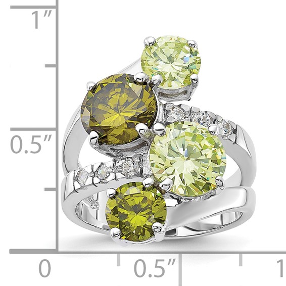 Sterling Silver Polished Multicolor CZ Ring