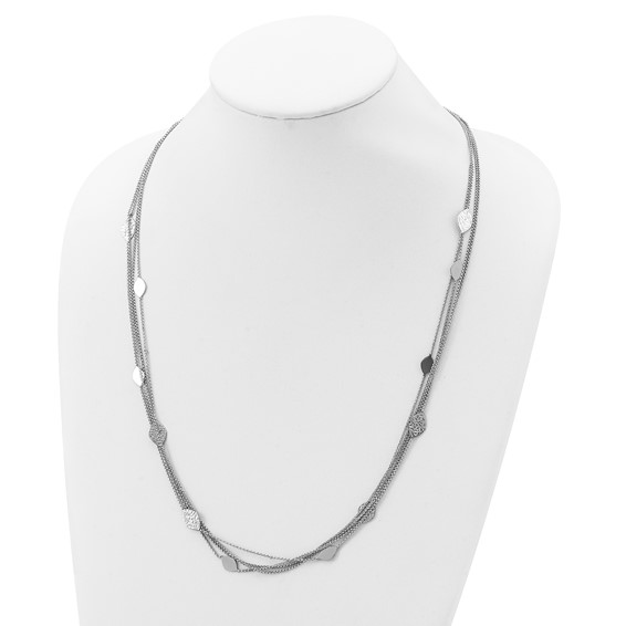 Sterling Silver Polished D/C 4-strand with 27in w/ 2in ext. Necklace