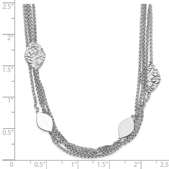 Sterling Silver Polished D/C 4-strand with 27in w/ 2in ext. Necklace