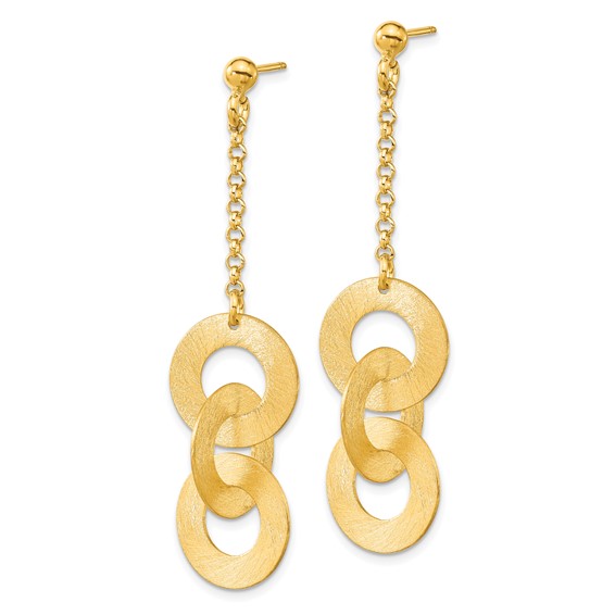 Sterling Silver Gold-tone Post Dangle Earrings