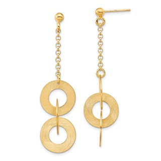 Sterling Silver Gold-tone Post Dangle Earrings