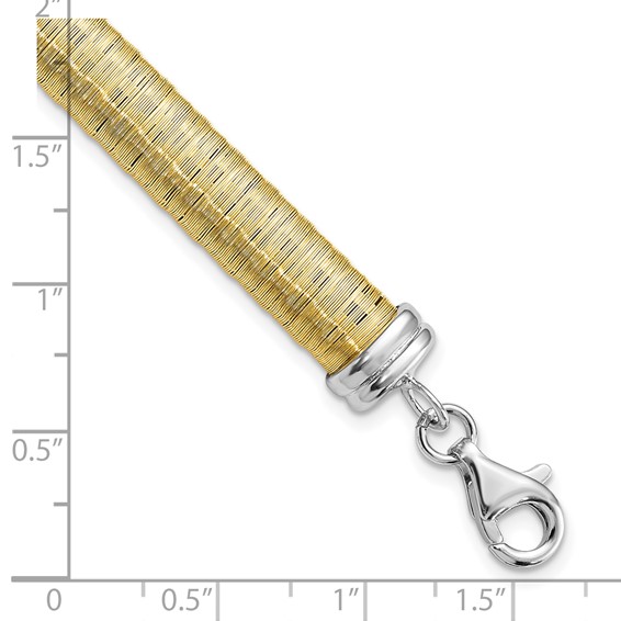 Sterling Silver Gold-tone Wire Wrapped w/ 1in ext Bracelet