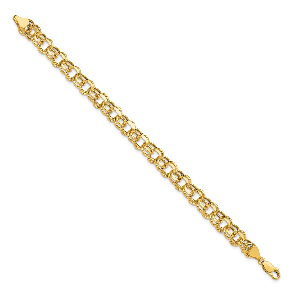 14k 9mm Hollow Double Link 8.25 inch Charm Bracelet (SSD4-8.25)