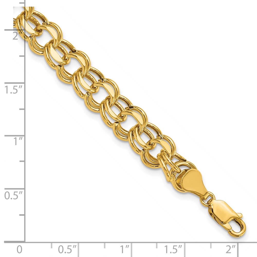 14k 9mm Hollow Double Link 8.25 inch Charm Bracelet (SSD4-8.25)