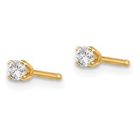 14K Yellow Gold .10ct I2 K-l Diamond Stud Push-on Post Earrings view 2