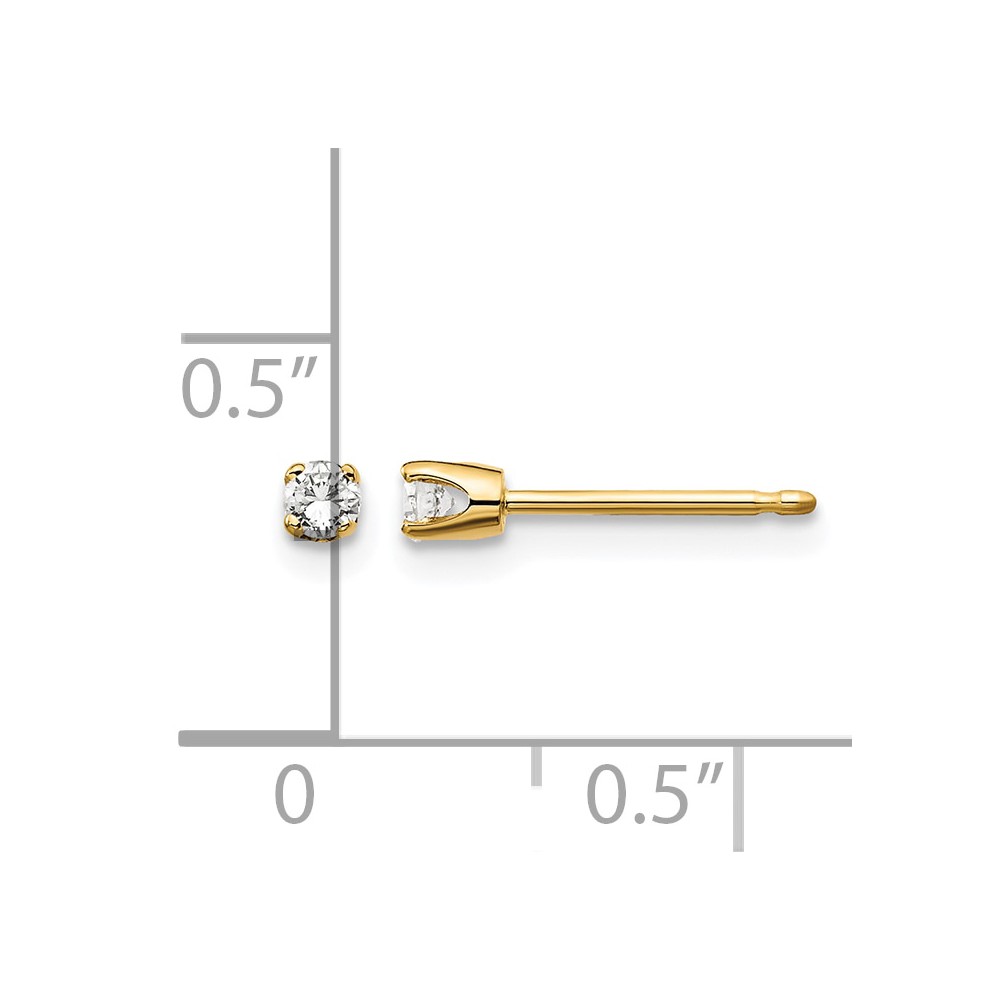 14ky .10ct. I2 K-L Diamond Stud Push-on Post Earrings (ST1-10)