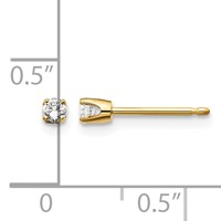 14K Yellow Gold .10ct I2 K-l Diamond Stud Push-on Post Earrings view 4
