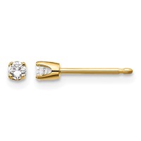 14K Yellow Gold .10ct I2 K-l Diamond Stud Push-on Post Earrings view 1