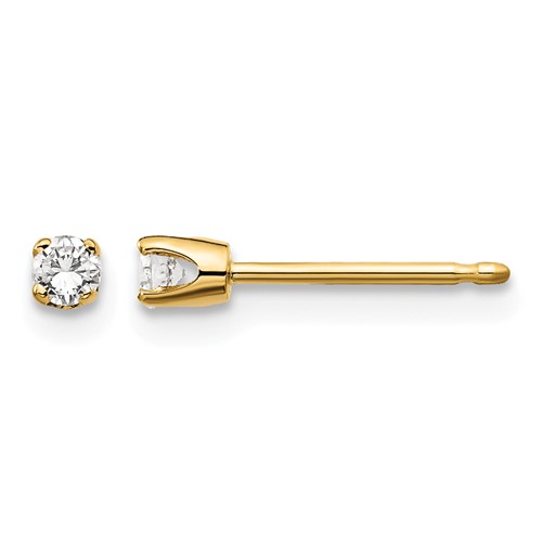 14K Yellow Gold.10ct I2 K-l Diamond Stud Push-on Post Earrings