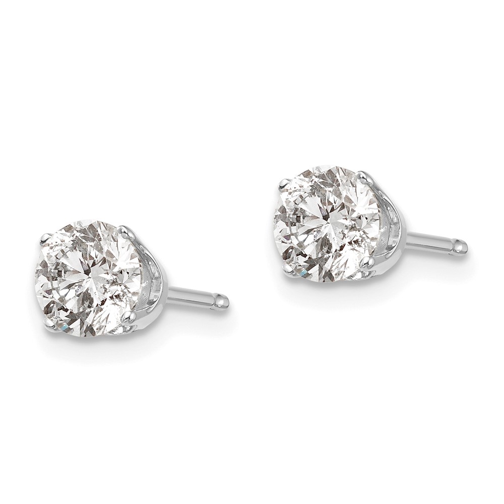 14kw 1.00ct. I2 K-L Diamond Stud Push-on Post Earrings (ST1-100W)