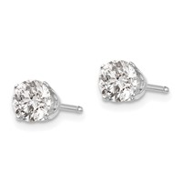 14K White Gold 1.00ct I2 K-l Diamond Stud Push-on Post Earrings view 2