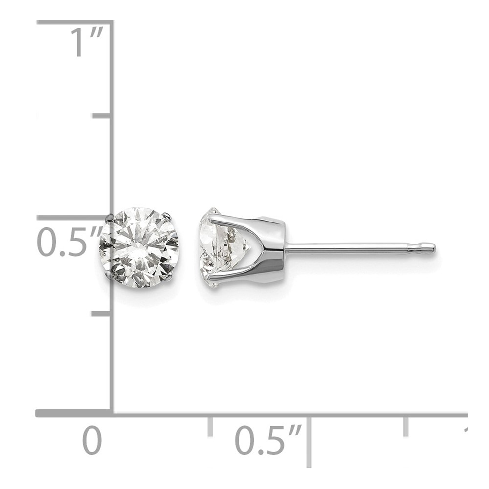 14kw 1.00ct. I2 K-L Diamond Stud Push-on Post Earrings (ST1-100W)