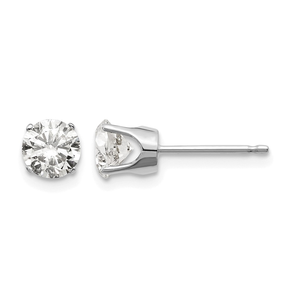 14kw 1.00ct I1 J-K Diamond Stud Push-on Post Earrings (ST2-100W)