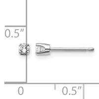 14K White Gold .10ct I2 K-l Diamond Stud Push-on Post Earrings view 4