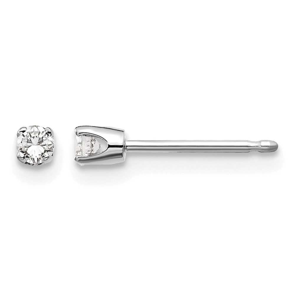 14K White Gold .10ct I2 K-l Diamond Stud Push-on Post Earrings