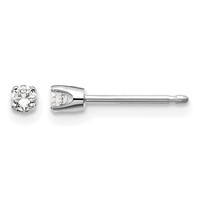 14K White Gold .10ct I2 K-l Diamond Stud Push-on Post Earrings view 1
