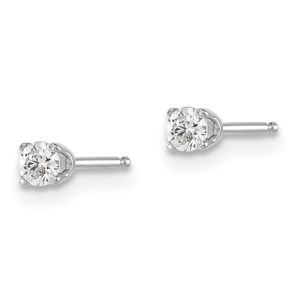 14kw .15ct I2 K-L Diamond Stud Push-on Post Earrings (ST1-15W)