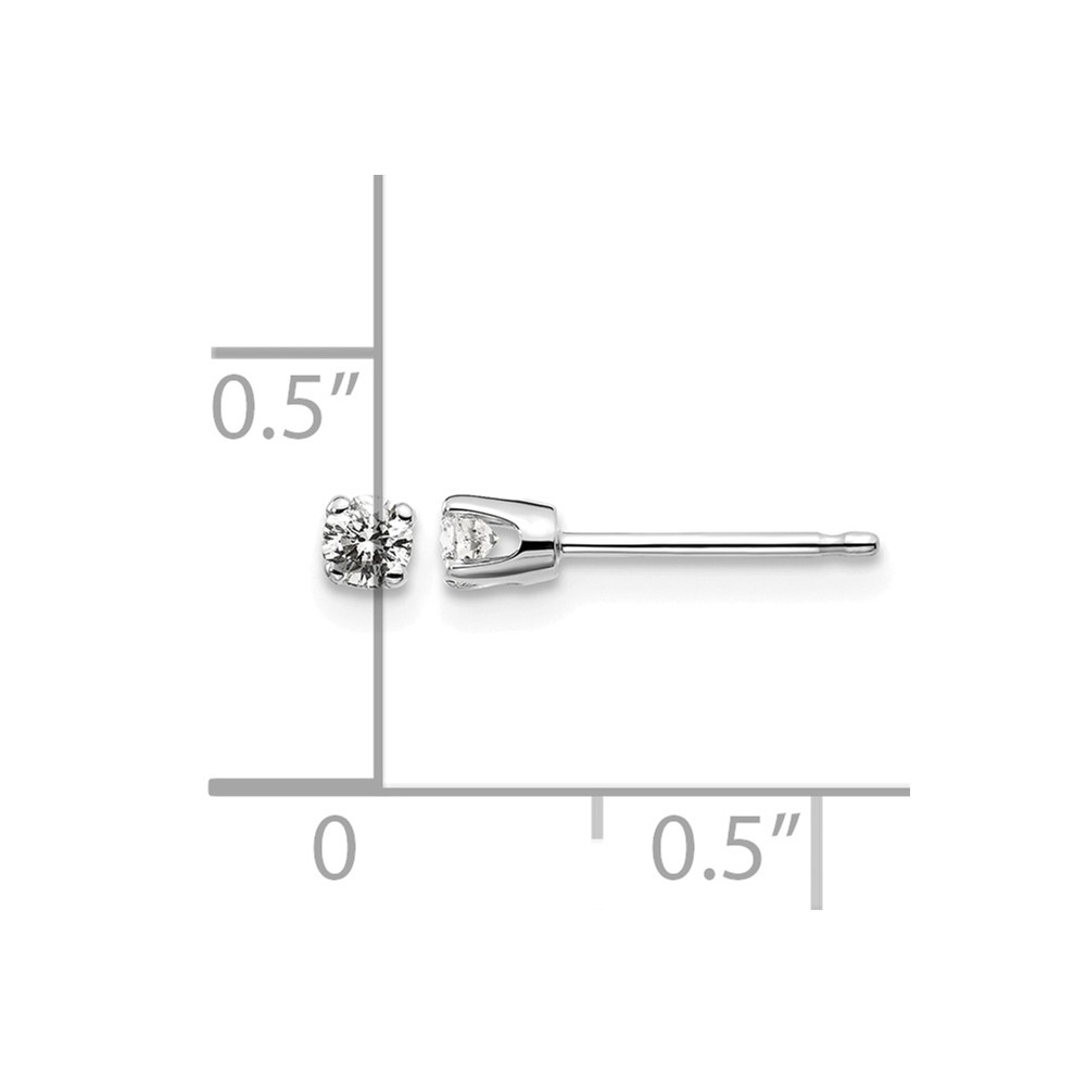 14kw .15ct I2 K-L Diamond Stud Push-on Post Earrings (ST1-15W)