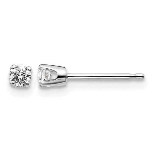 14K White Gold.15ct I2 K-l Diamond Stud Push-on Post Earrings