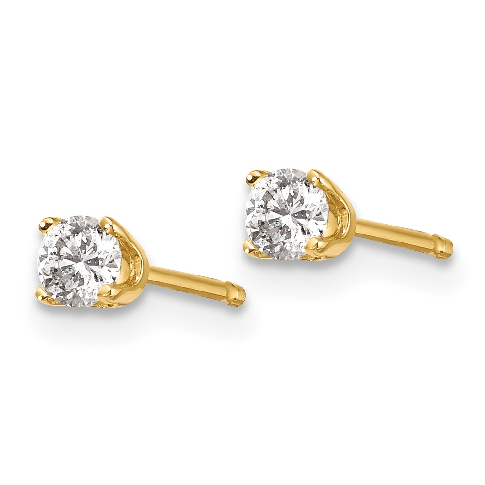 14ky .20ct. I2 K-L Diamond Stud Push-on Post Earrings (ST1-20)