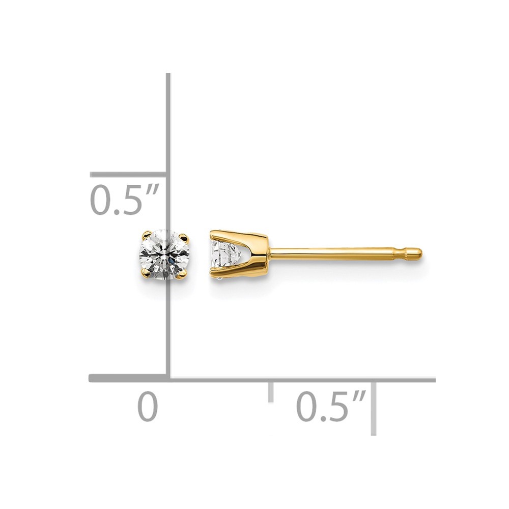 14ky .20ct. I2 K-L Diamond Stud Push-on Post Earrings (ST1-20)