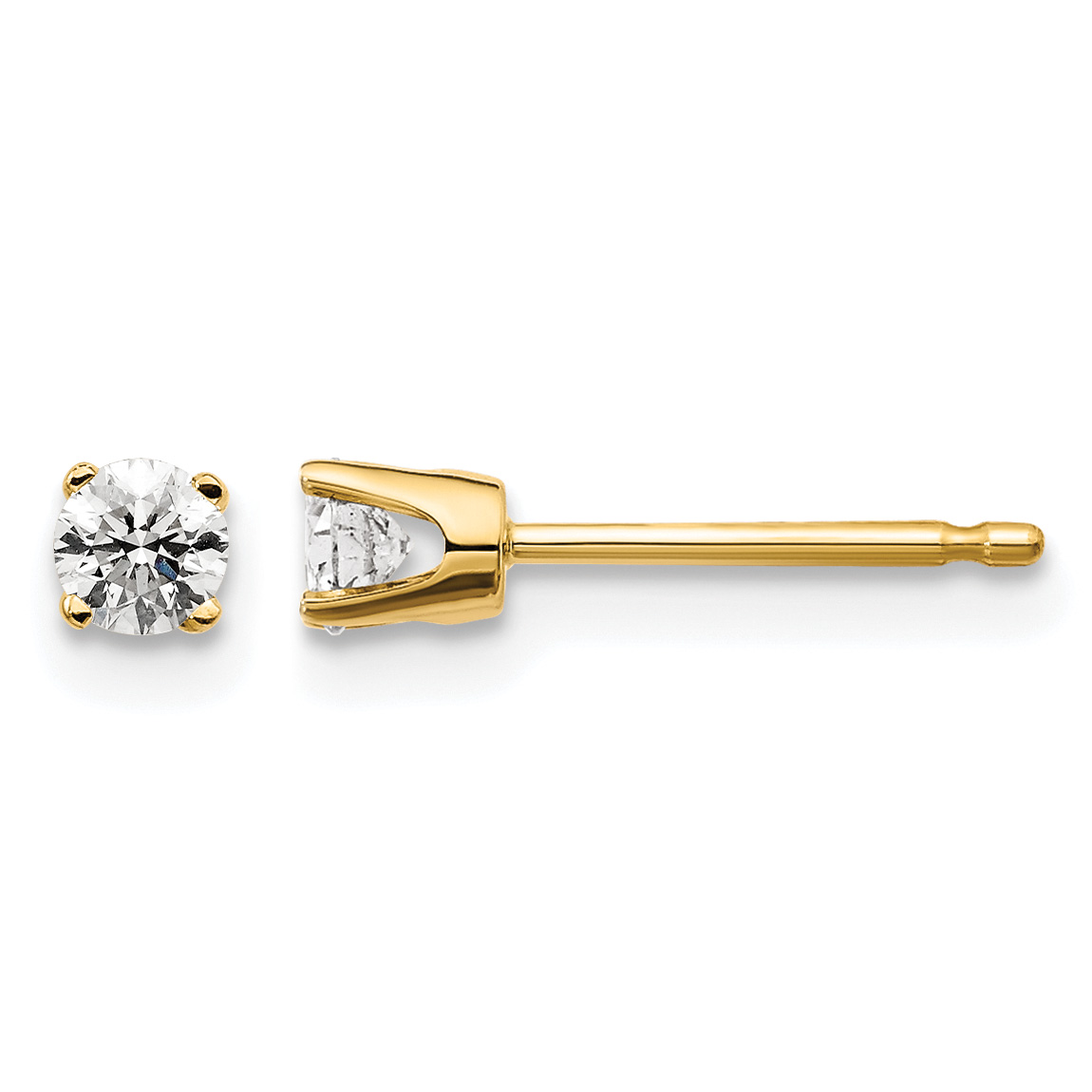 14ky .20ct. I2 K-L Diamond Stud Push-on Post Earrings (ST1-20)