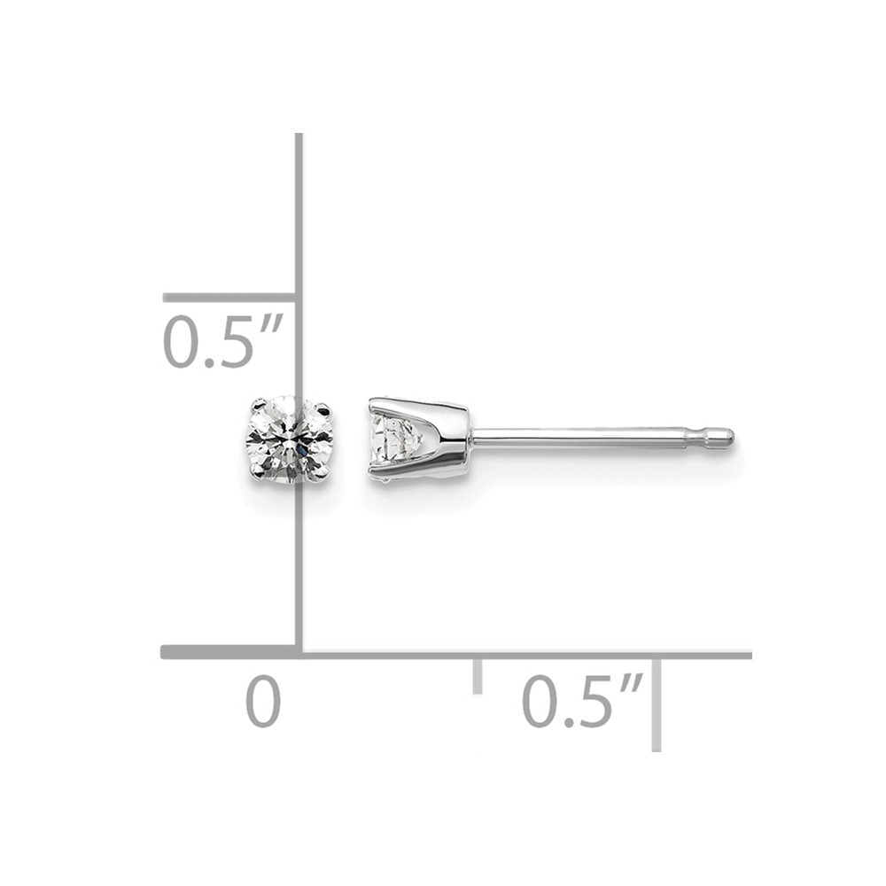 14kw .20ct I2 K-L Diamond Stud Push-on Post Earrings (ST1-20W)