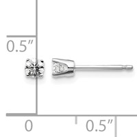 14K White Gold .20ct I2 K-l Diamond Stud Push-on Post Earrings view 4