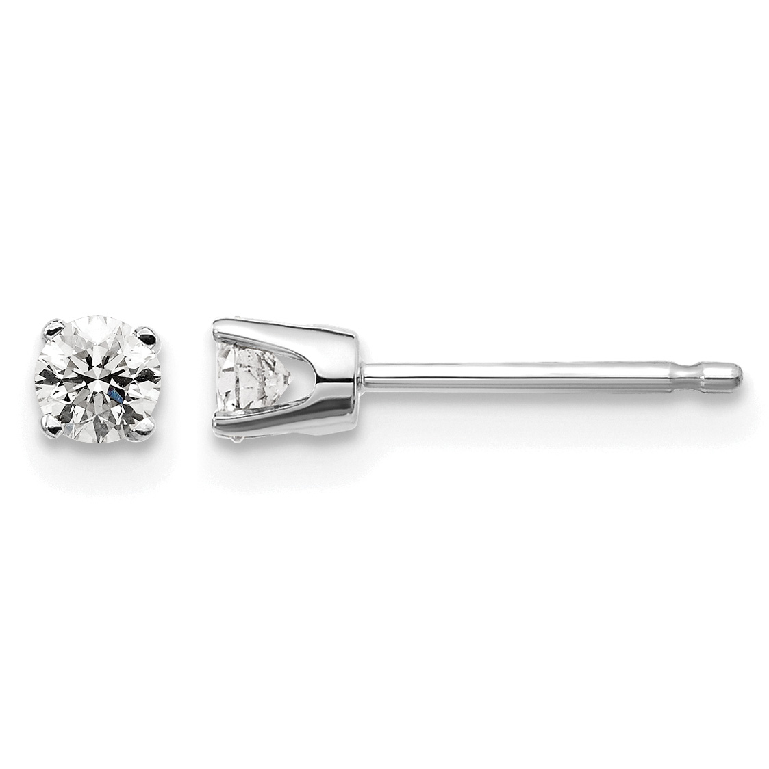 14kw .20ct I2 K-L Diamond Stud Push-on Post Earrings (ST1-20W)
