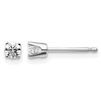 14K White Gold .20ct I2 K-l Diamond Stud Push-on Post Earrings view 1