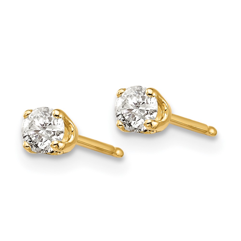 14ky .25ct. I2 K-L Diamond Stud Push-on Post Earrings (ST1-25)
