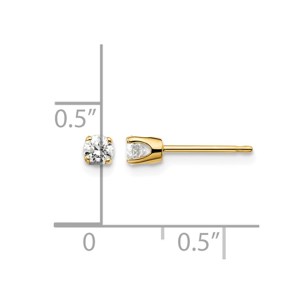 14ky .25ct. I2 K-L Diamond Stud Push-on Post Earrings (ST1-25)