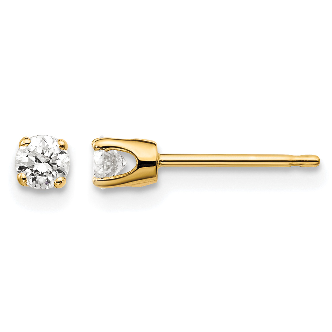 14ky .25ct. I2 K-L Diamond Stud Push-on Post Earrings (ST1-25)