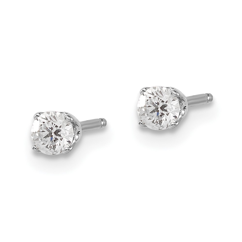14kw .25ct I2 K-L Diamond Stud Push-on Post Earrings (ST1-25W)