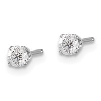 14K White Gold .25ct I2 K-l Diamond Stud Push-on Post Earrings view 2