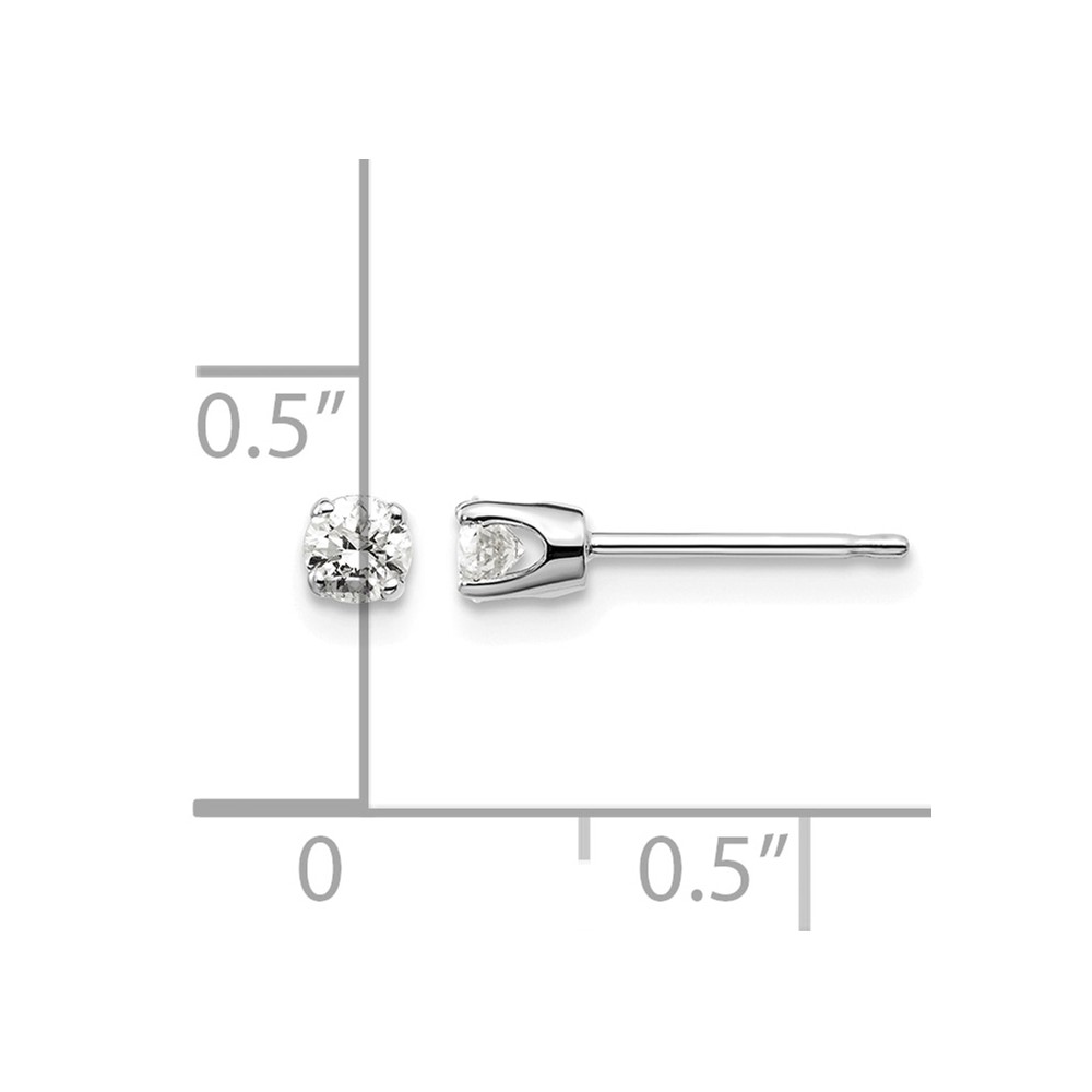 14kw .25ct I2 K-L Diamond Stud Push-on Post Earrings (ST1-25W)