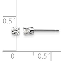 14K White Gold .25ct I2 K-l Diamond Stud Push-on Post Earrings view 4