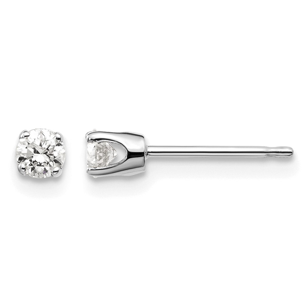 14K White Gold .25ct I2 K-l Diamond Stud Push-on Post Earrings
